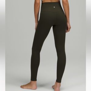 Lululemon High Rise Align with 28” Pockets Size 4 Dark Olive